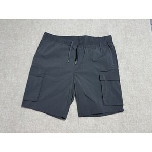 H&M Regular Fit Flat Front Cargo Shorts Black Cargo Pockets Mens Size XL‎ Summer